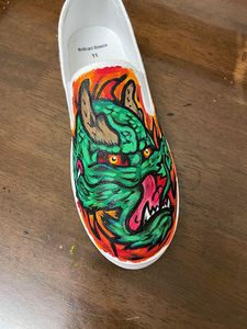 Lightning Armour Buckle Design hand Painted Sneakers (collector's choice) (Sneaker excluded)